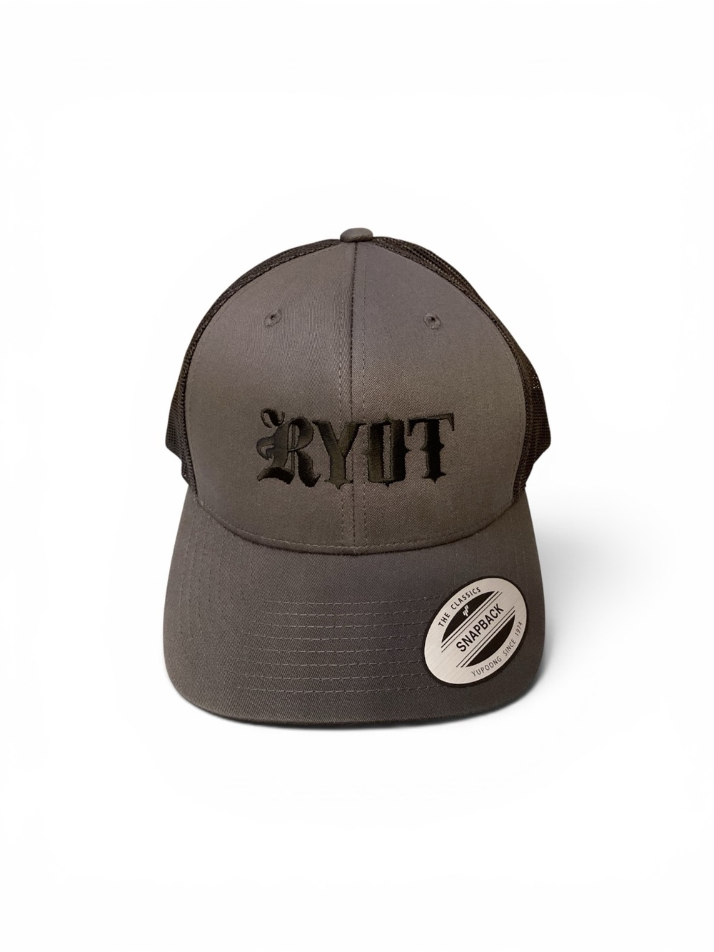 The Classics Black Mesh Snapback Hat with Gold Label